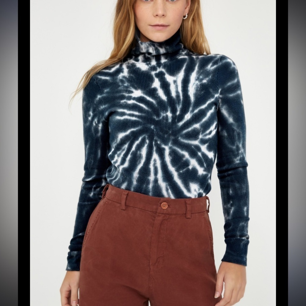 Lacausa robbed knit tie dye turtleneck Sweater 47499
